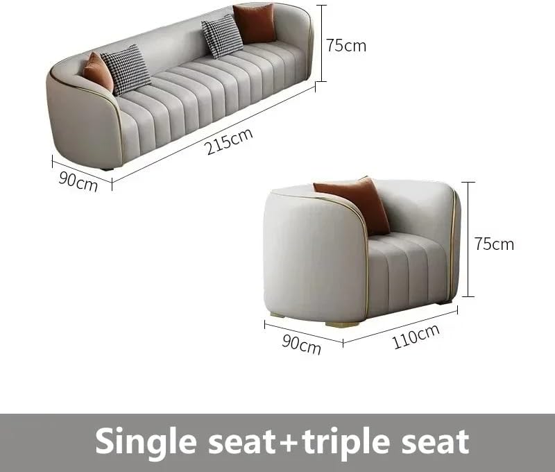 Aroma Homes Modern Luxury Curved Sofa Set - 3+2+1 Seater Living Room Lounge Couch with Velvet Upholstery & Gold Accents - Image 4